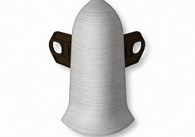 Угол наружный для плинтуса Идеал Классик-55, К-П55-Нк (пластиковый с кабель-каналом) 187 Алюминий темный, 55мм